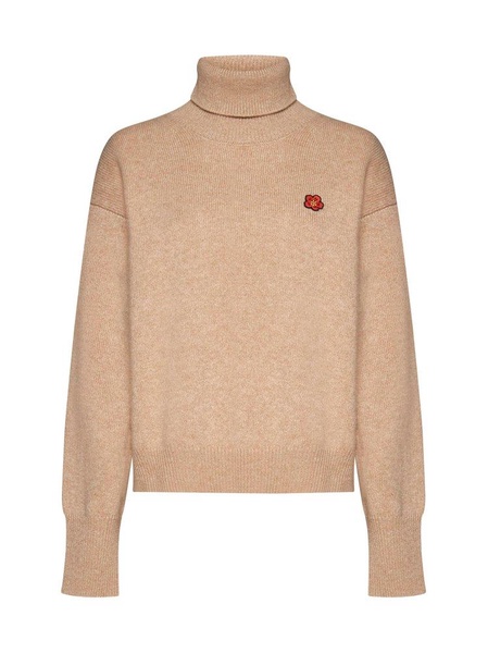 Boxy Crest Turtle Neck Sweater