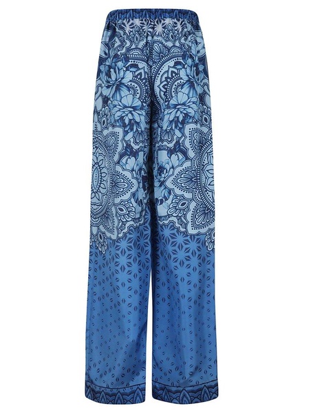 Graphic Printed Wide-leg Trousers Alberta Ferretti