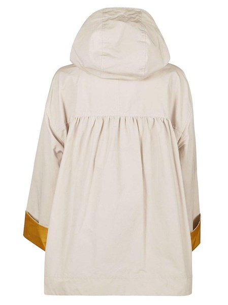 White Cotton Bomber Jacket with Yellow Accents