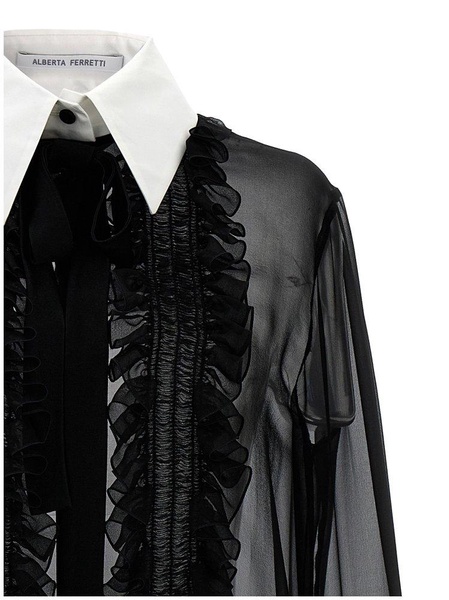 Ruffles Plastron Shirt