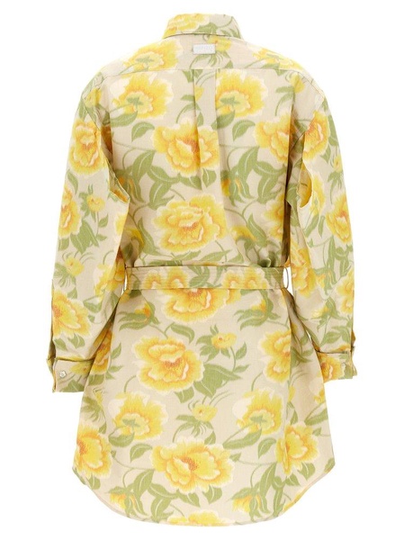 Peonies Kimono Sleeve Dresses Multicolor