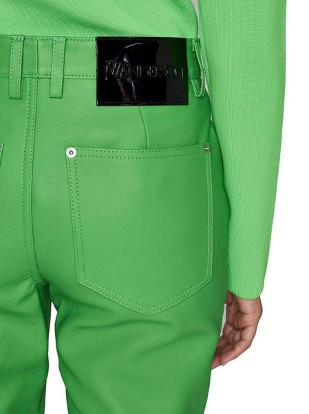 High-waisted Leather Bootcut Trousers