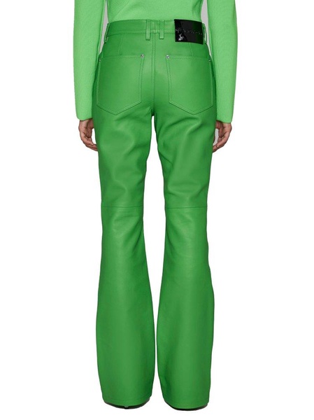 High-waisted Leather Bootcut Trousers