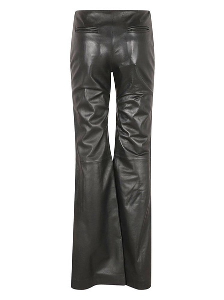 Wide Leg Shiny Leather Trousers
