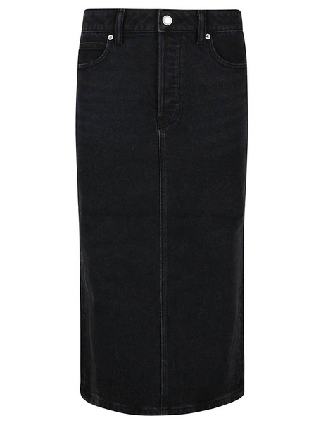Stretch Denim Midi Skirt