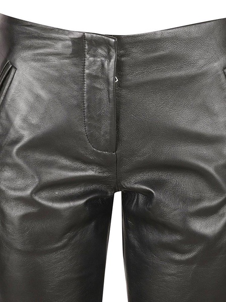 Wide Leg Shiny Leather Trousers