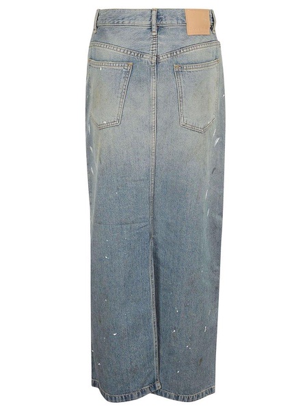 Logo Patch Denim Skirt