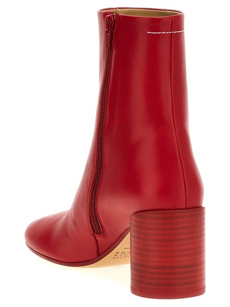Stitch-out Leather Ankle Boots
