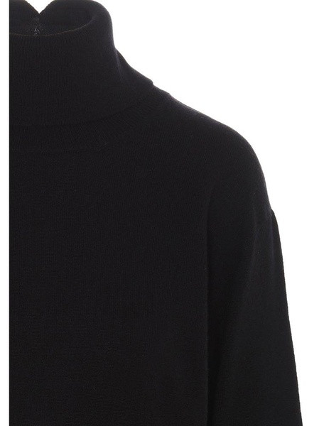 High-neck Plain Knit Sweater