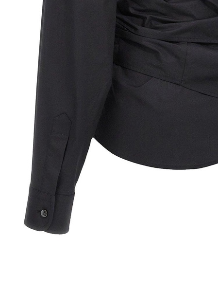 One-Shoulder Shirt Shirt, Blouse Black