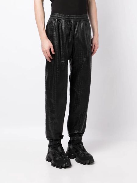 Embossed Logo Leather Joggers
