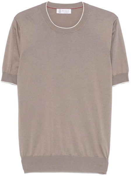 Brunello Cucinelli Men Cotton Knitted T-Shirt