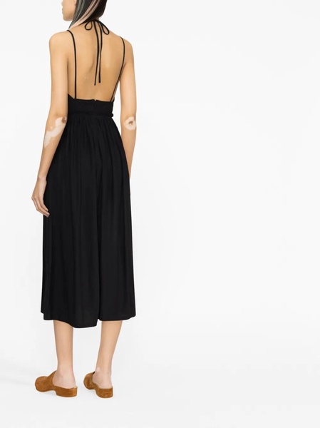 Black Leather Dress with Flap Closure