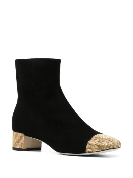 Embellished suede ankle boots