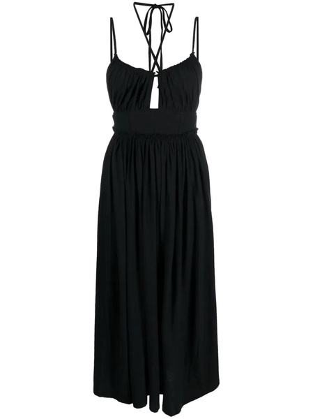 Black Leather Dress with Flap Closure