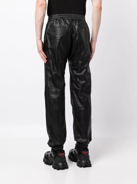 Embossed Logo Leather Joggers