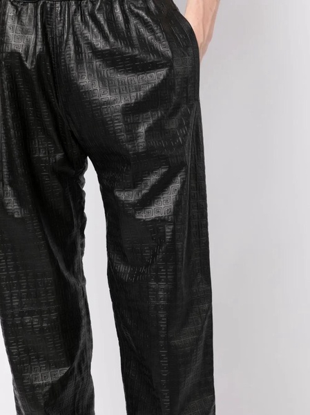 Embossed Logo Leather Joggers