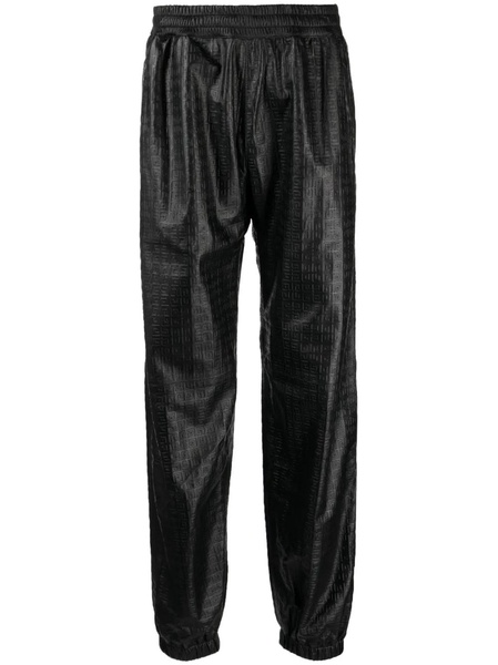 Embossed Logo Leather Joggers