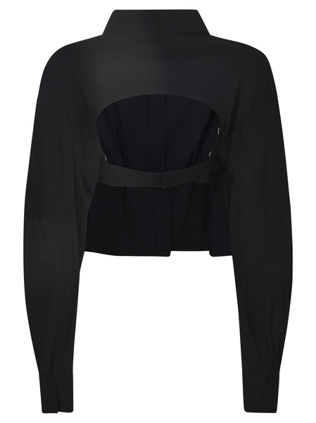 Open Back Cropped Jacket