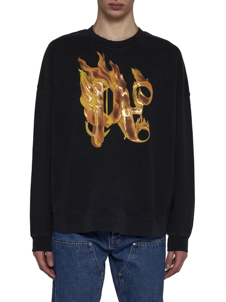 Sweatshirt With Front Monogram Burining