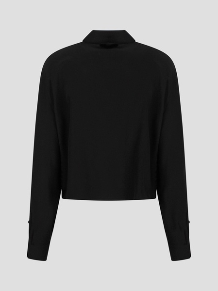 Prada Crepe De Chine Shirt With Bow