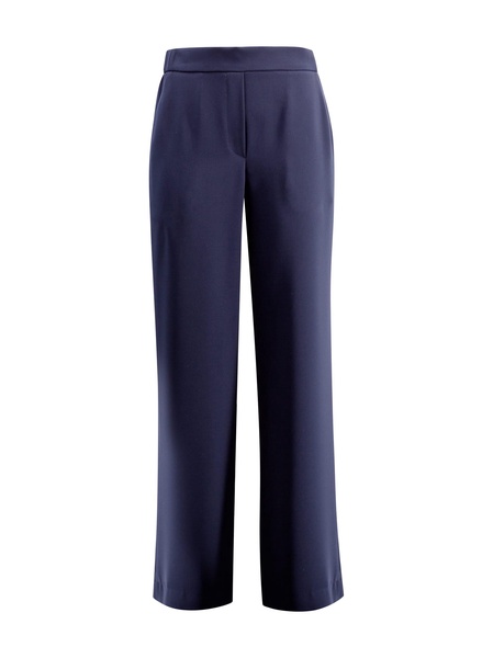 Crepe-texture Flared Trousers