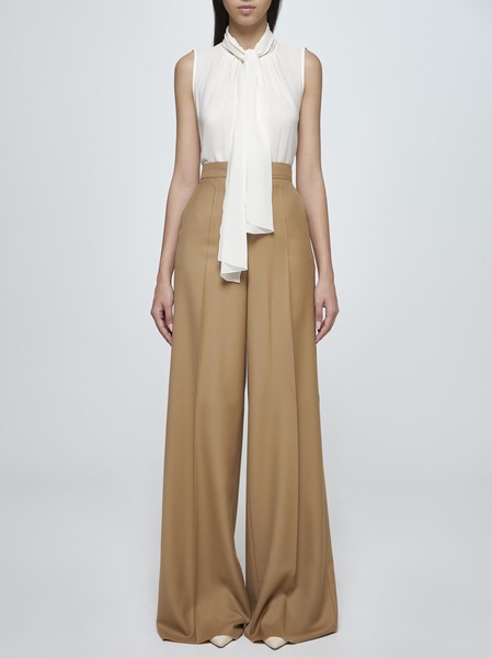 Mela Pussy Bow Neck Silk Blouse