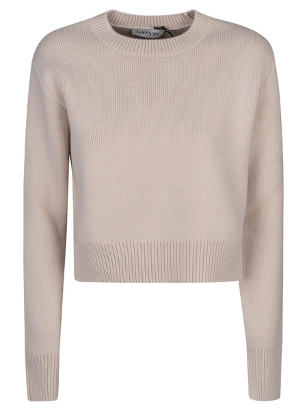 Rib Trim Knit Cropped Sweater