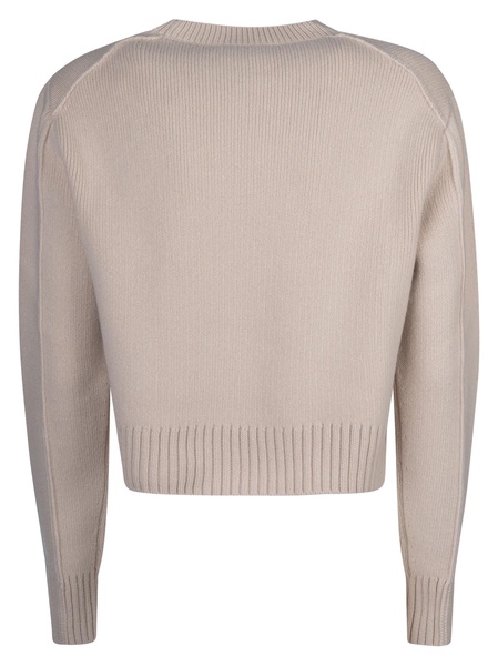 Rib Trim Knit Cropped Sweater