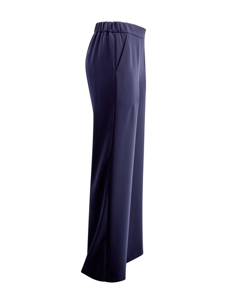 Crepe-texture Flared Trousers