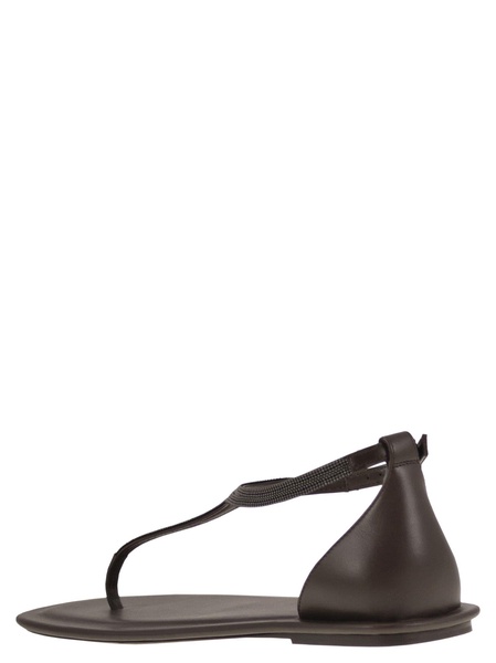 Nappa Leather Sandals With Precious Strap