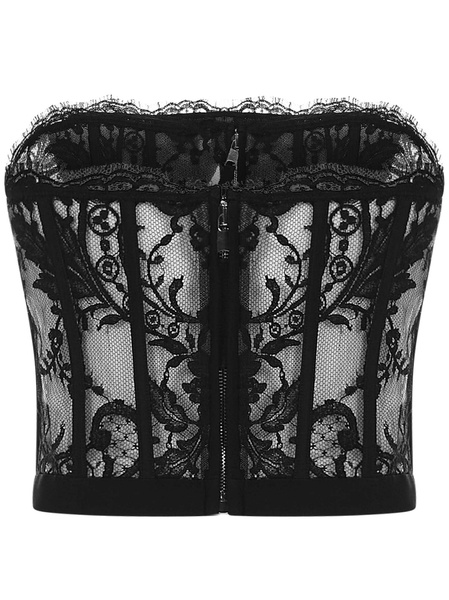 Strapless lace bustier top