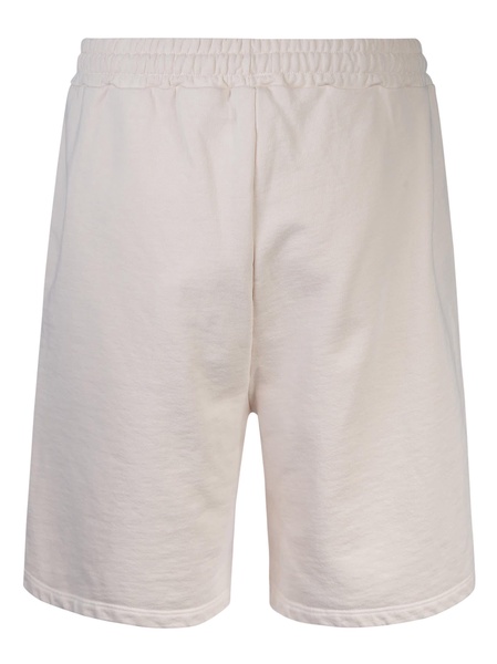Taupe Bermuda Shorts With Lettering Prints.