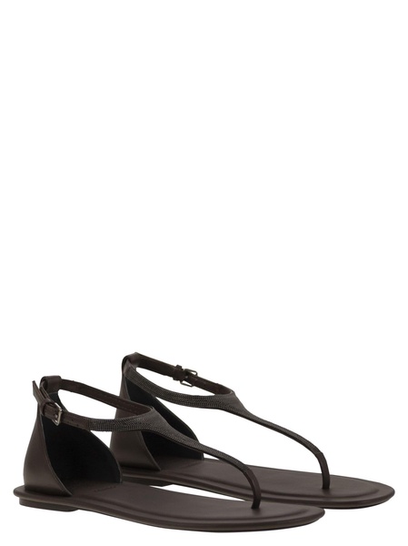 Nappa Leather Sandals With Precious Strap