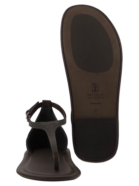 Nappa Leather Sandals With Precious Strap