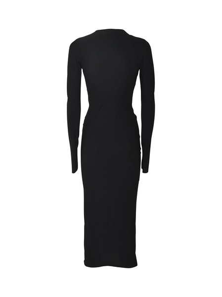 Long-sleeved Wrap Slim Dress