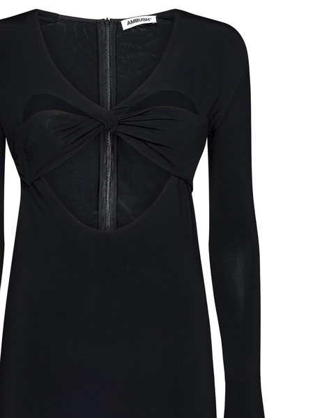 Heart Shaped Cut Out Mini Black Dress