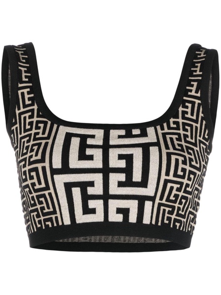 Monogram jacquard crop top