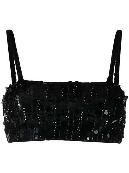 PAROSH sequin-embellished crop top