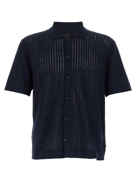 Knitted Shirt Shirt And Blouse Blue