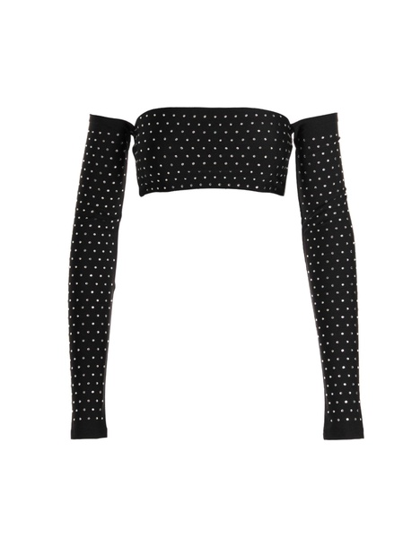 Crystal Cropped Top Tops Black
