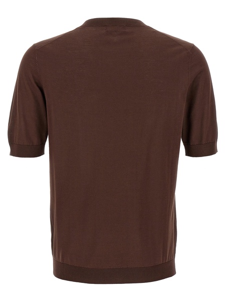 R Neck Sweaters And Cardigans Brown