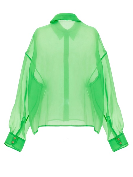 Organdy 80s Shirt Shirt, Blouse Green