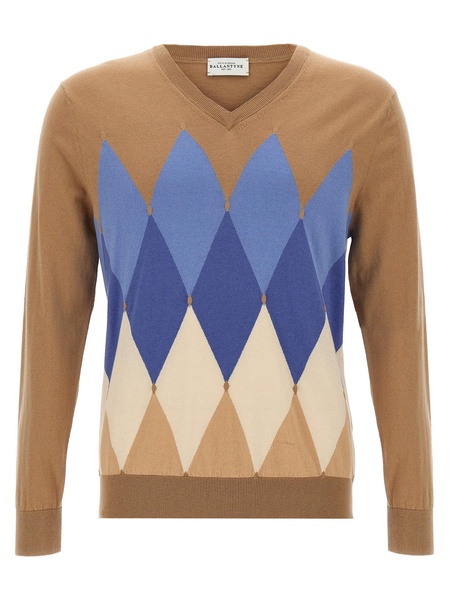 Argyle Sweaters And Cardigans Beige