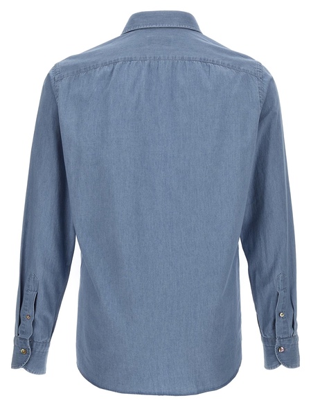 Chambray Shirt Shirt And Blouse Light Blue