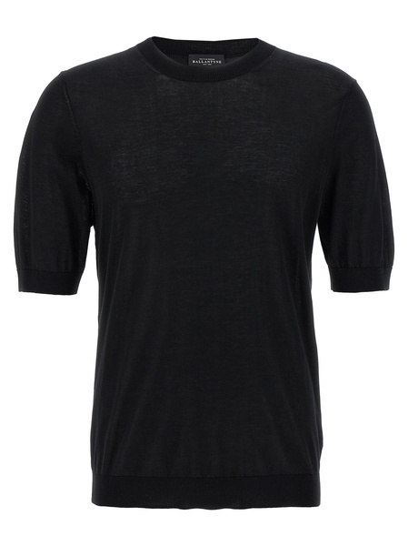 R Neck Sweaters And Cardigans Black