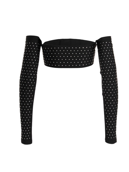 Crystal Cropped Top Tops Black