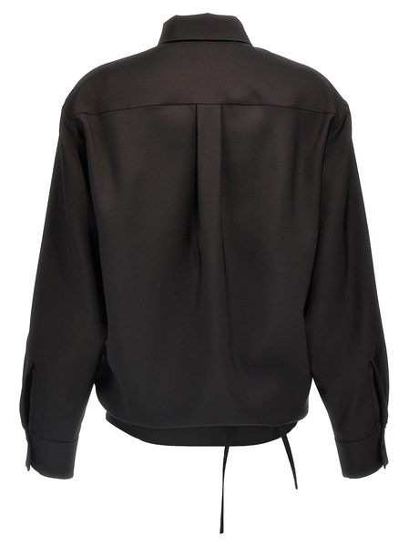 Valentino Techno Light Wool Shirt Shirt And Blouse Black