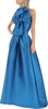 Maxi bow top in teal blue color