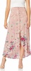 button ruffle maxi skirt in pink